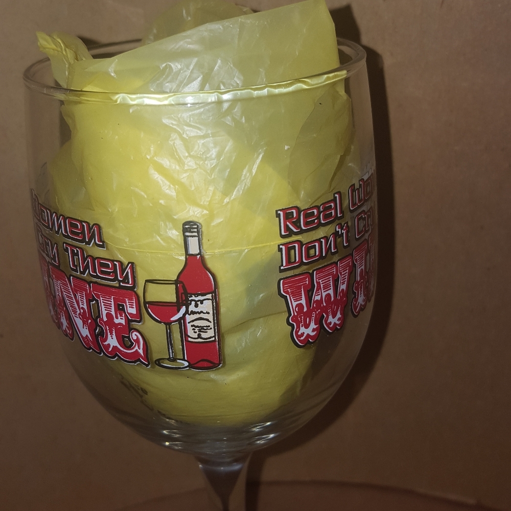 4pc New Wine Glass Real Women Don't Cry They WINE - Picture 2 of 16